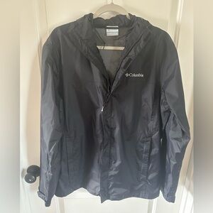 Columbia Black Windbreaker Lightweight Hooded Jacket